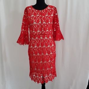 Women's Petite Large Lace Dress